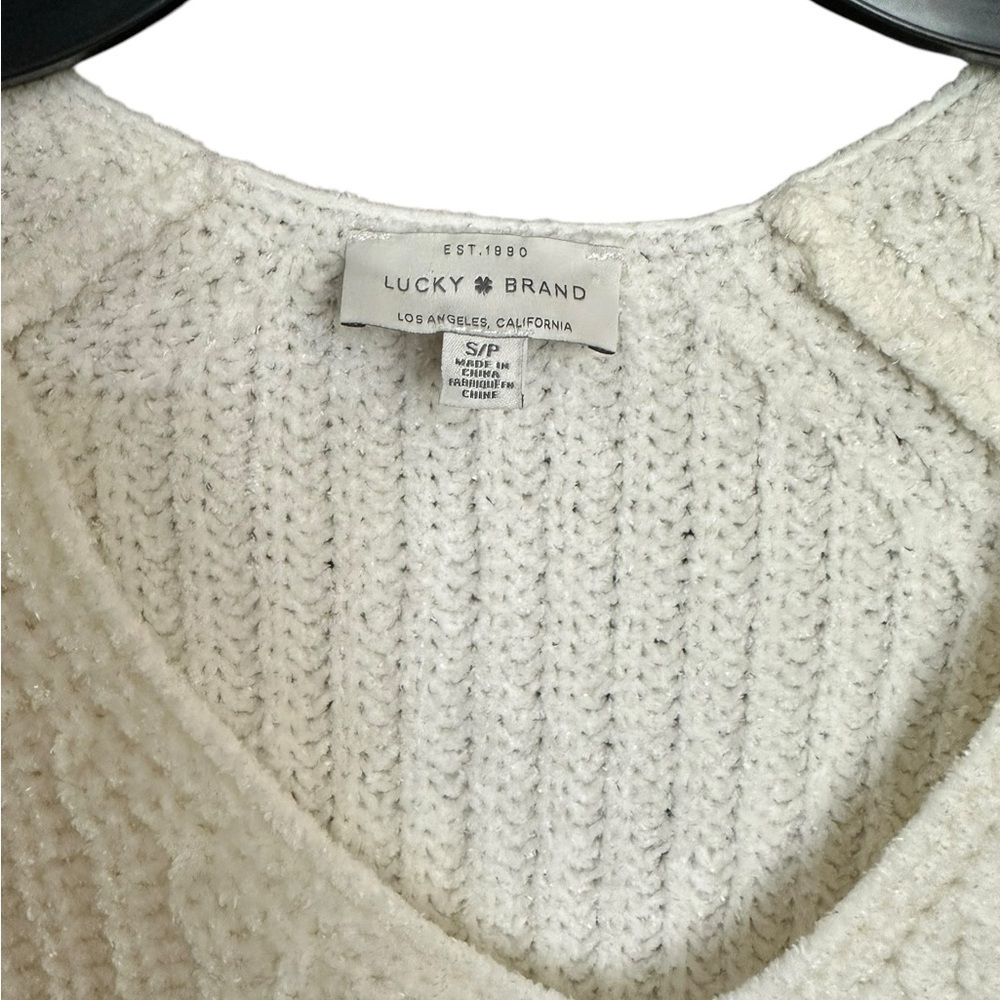 Luck Brand Women's Vanilla V-Neck Chenille Sweater - Picture 2 of 7
